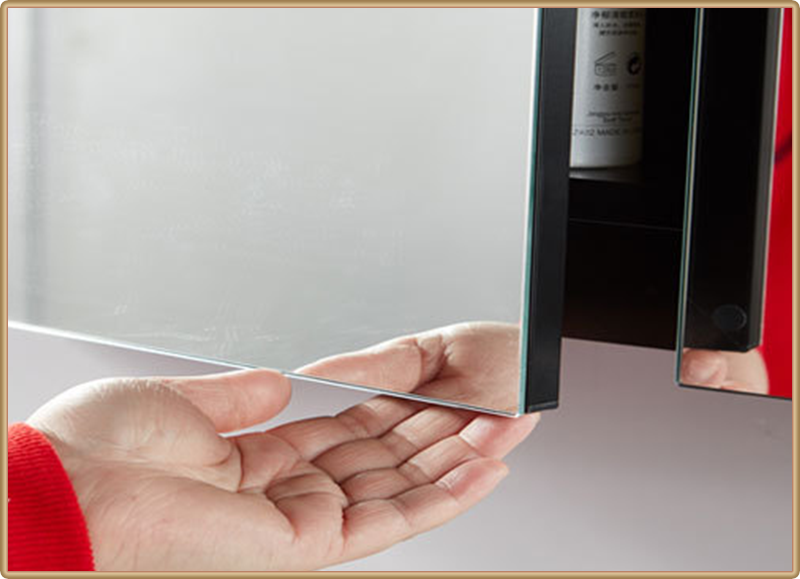 alt="Hidden Frame Mirror Cabinet Door For Restrooms and Bathrooms"